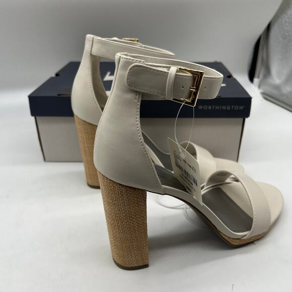 Worthington Womens Lynch Heeled Sandals Ivory Size 10M - Picture 7 of 16